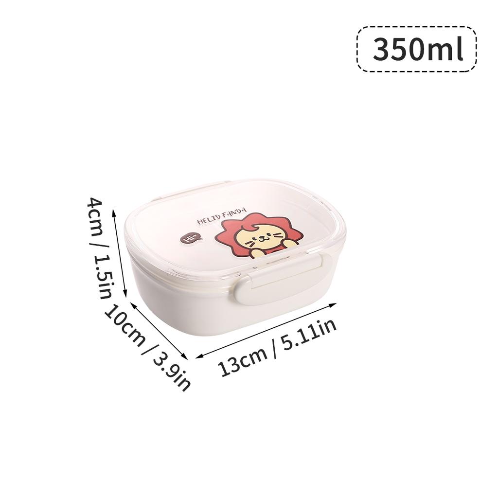 WORTHBUY Leak Proof Lunch Box Portable Food Container Microwavable Detachable Compartment Bento Box Plastic Transparent Food Box