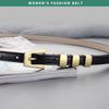 Slim Genuine Leather Belt With Metal Pin Buckle Crocodile Texture Womens Chic Waistband Dresses Pants