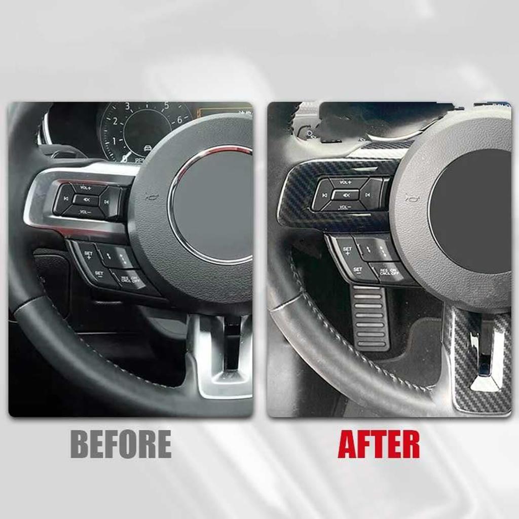 Carbon Fiber Auto Lenkrad Aufkleber Panel Abdeckung Rahmen Kompatibel Für Fahrzeug Besitzer Interior Styling Schützen Ändern