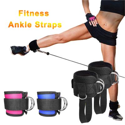 Fitness Ankle Straps Ajustável D-Ring Foot Support Cuffs Ginásio Glúteo Perna Força Treino Acessório Tornozelo Suporte Almofada Homens Mulheres