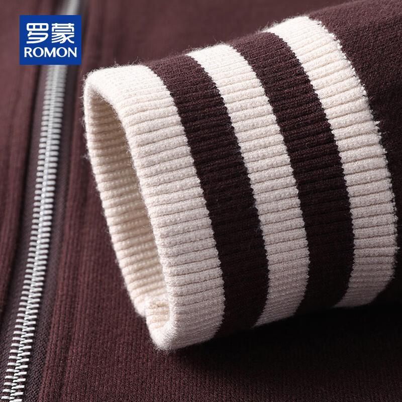 ROMON Men's Full-Zip Lapel Knit Cardigan Sweater