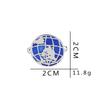Classic Blue World Map Design Mens Cufflinks Business Wedding Shirt Suit Tuxedo Blouse Earth Cuff Button