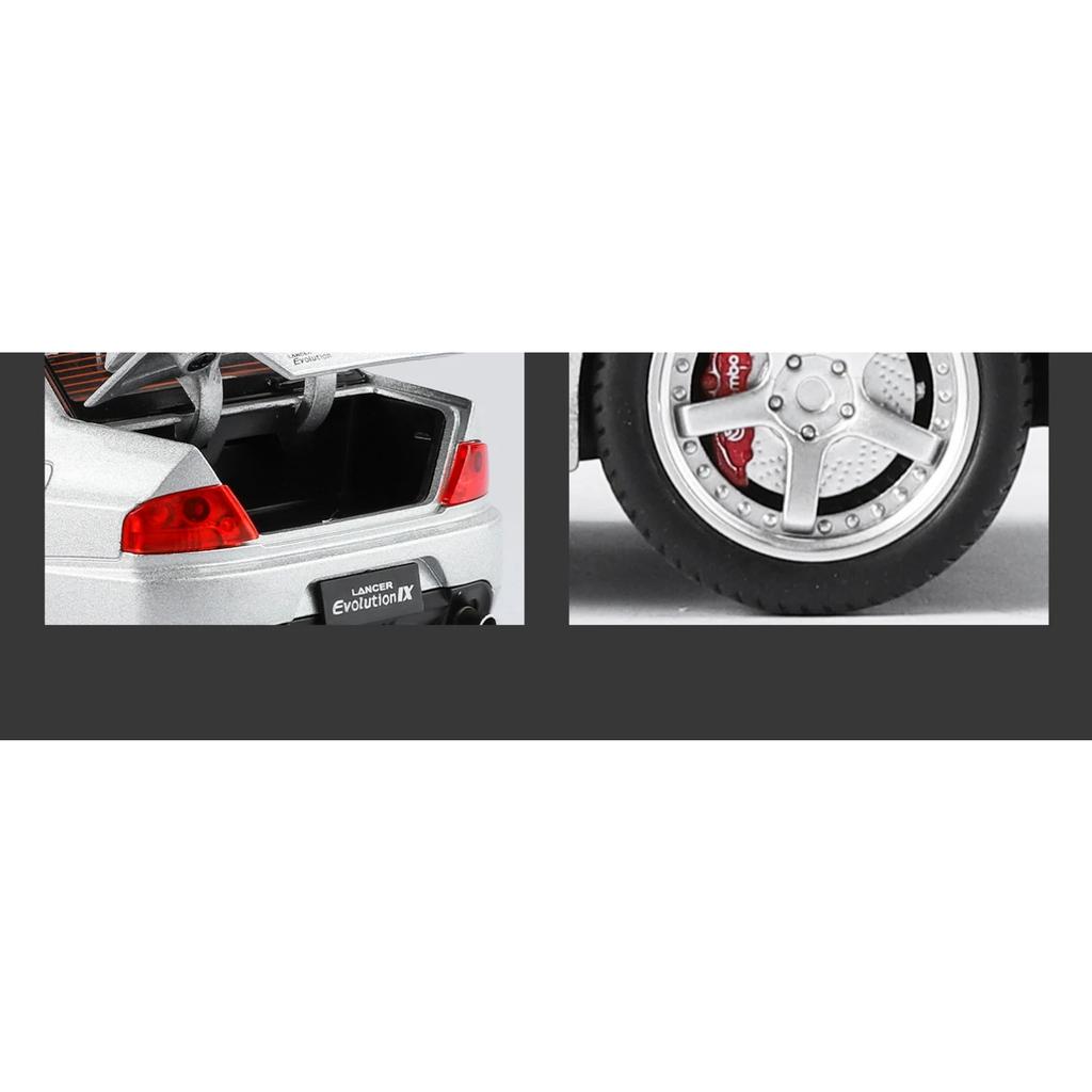 1/24 Mitsubishis Lancer Evolution Alloy Sports Car Model Diecasts Metal Racing Vehicles Car Model Sound and Light Kids Toys Gift