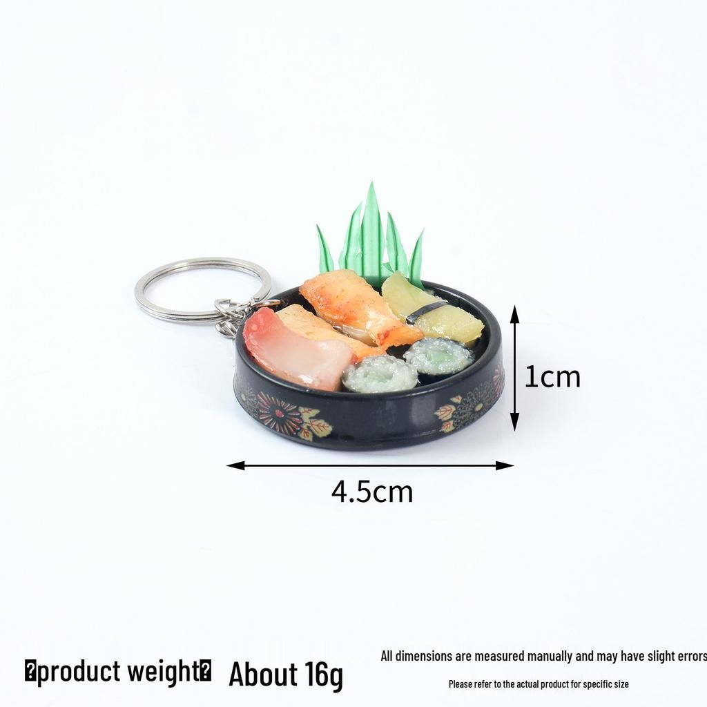 Japanese Sushi Plate Keychain Pendant - Sushi, Bento & Onigiri Model Toy