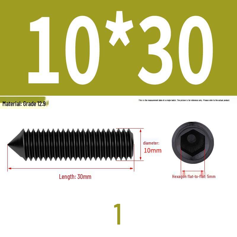 12.9 Edelstahl 304 Innensechskant Kegelspitze Gewindestift M2/M3