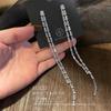 S925 Silver Needle Rhinestone Tassel Earrings - Exquisite Long Claw Chain with Colored Diamonds, European & American Style