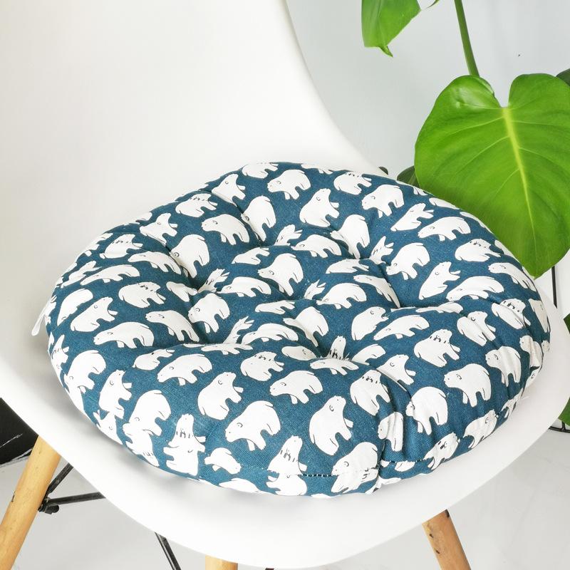 Coarse Cloth Round Style Cotton and Linen Style Seat Cushion Home Circular Cushion Japanese Style Futon Cushion Decoration