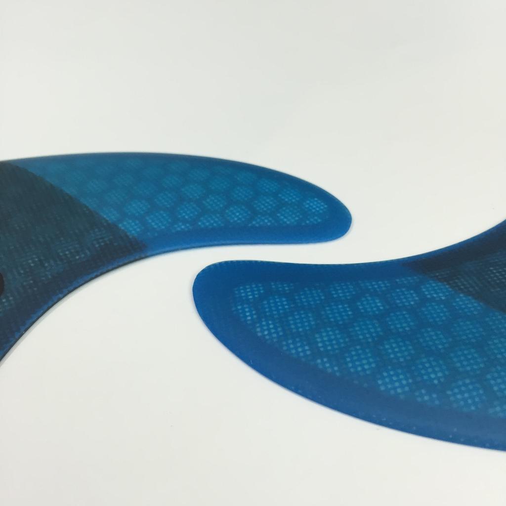 UPSURF Double Tabs K2.1 Carbon Surfboard Fins (Set of 4) (Blue)