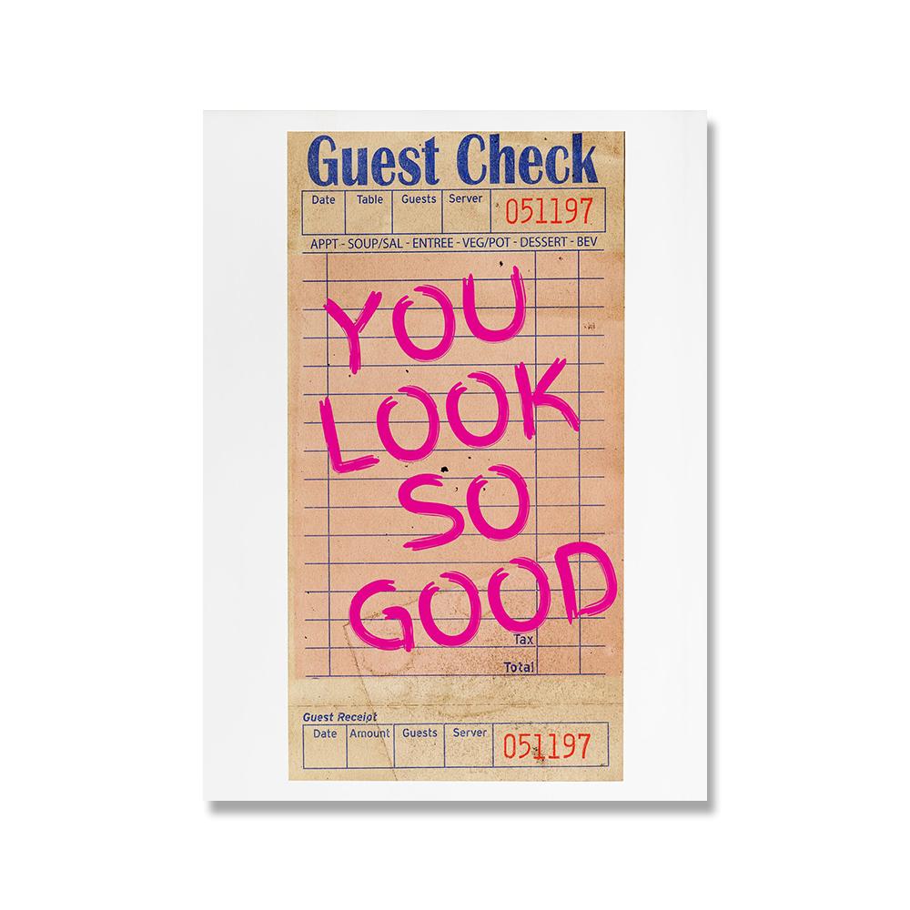Trendy Preppy Guest Check You Look So Good Inspirational Quotes Wall Art Canvas Painting Posters For Living Room Home Decor