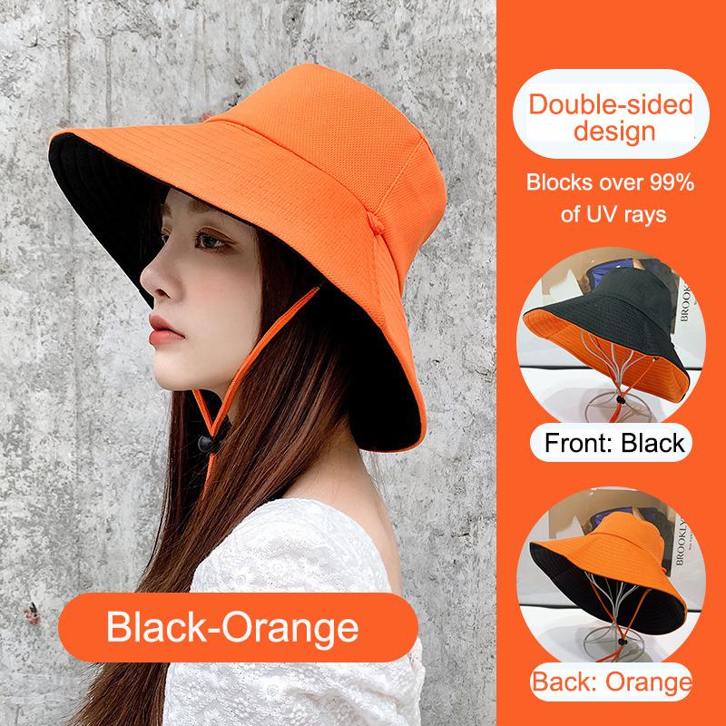Reversible Sun Hat For Women - Wide Brim Sun Protection Bucket Hat, Spring And Summer Style