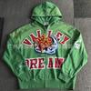 Premium Streetwear Hoodie With Rhinestone Embellishment Oversized Zip-Up Sweatshirt Men Cotton Blend Loose Fit