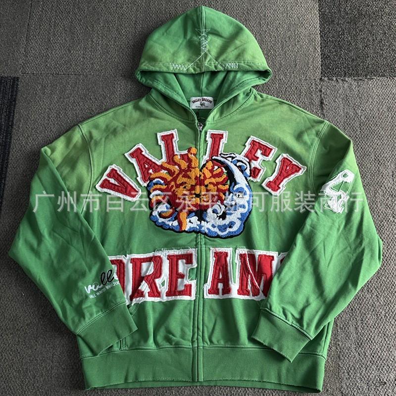 Premium Streetwear Hoodie With Rhinestone Embellishment Oversized Zip-Up Sweatshirt Men Cotton Blend Loose Fit