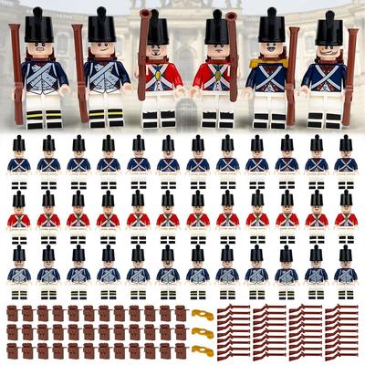 Medieval Royal Navy Napoleonic Wars Minifigure Building Blocks General Marshal Soldiers Knight Weapon Medieval Military Brick