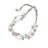 Elegant Pearl Bracelet Women Minimalist Geometric Design Stackable Pink Tone Lightweight Luxury Everyday Jewelry