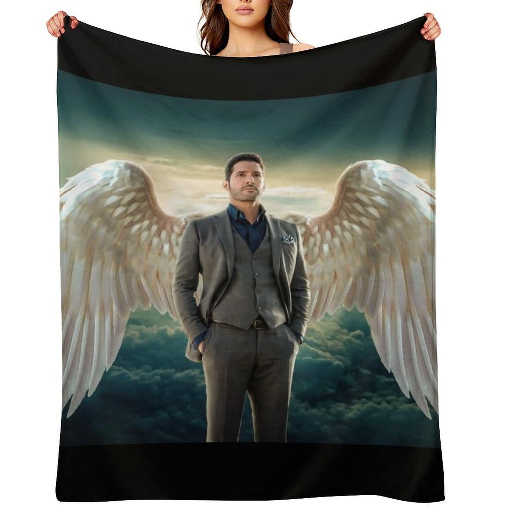 Lucifer Heaven Wings Throw Blanket Thermals For Travel Sofa Throw Picnic Decorative Sofas Blankets