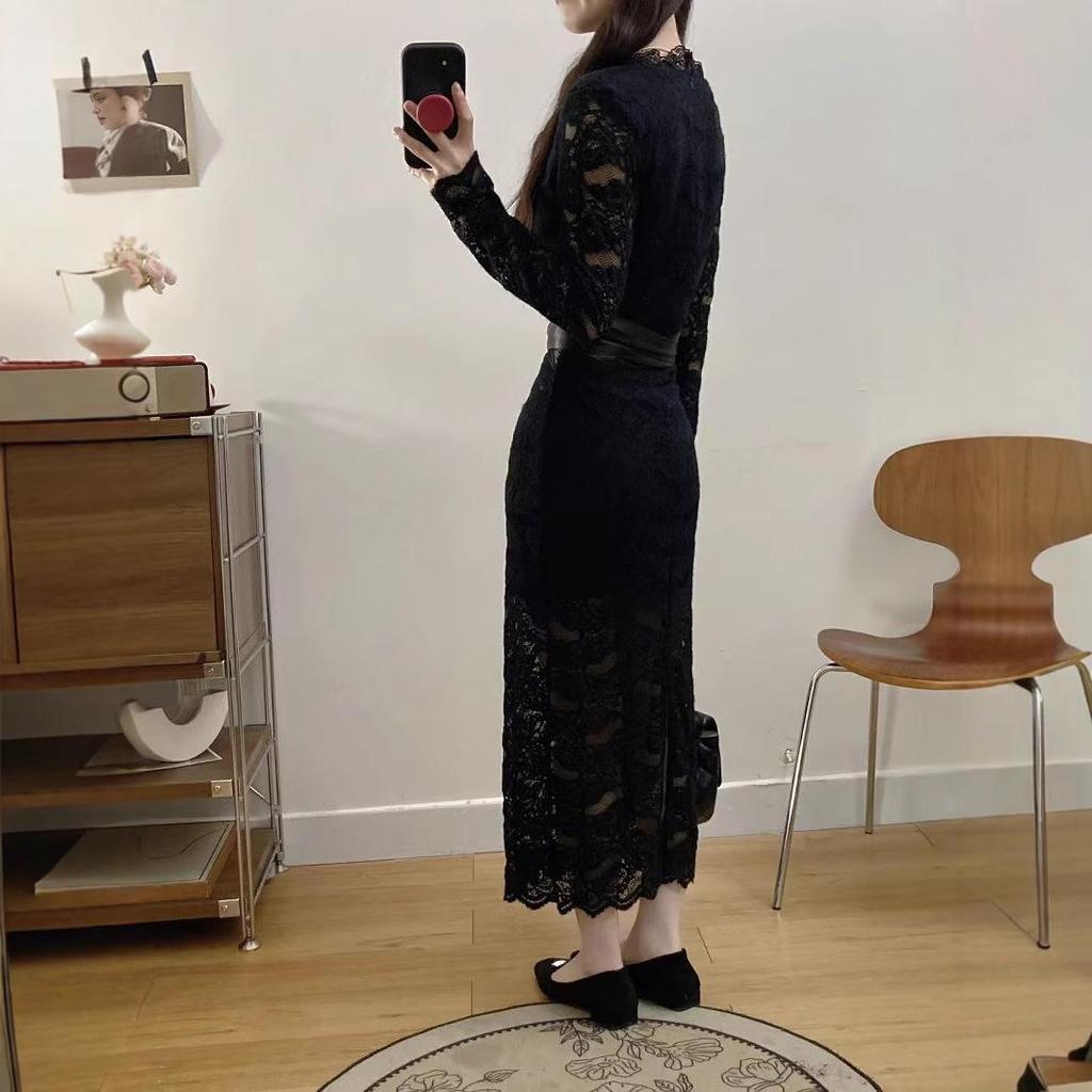 2025 French Plus Size Sexy Slimming Lace Dress for Mature Women - Hot Style Socialite Outfit