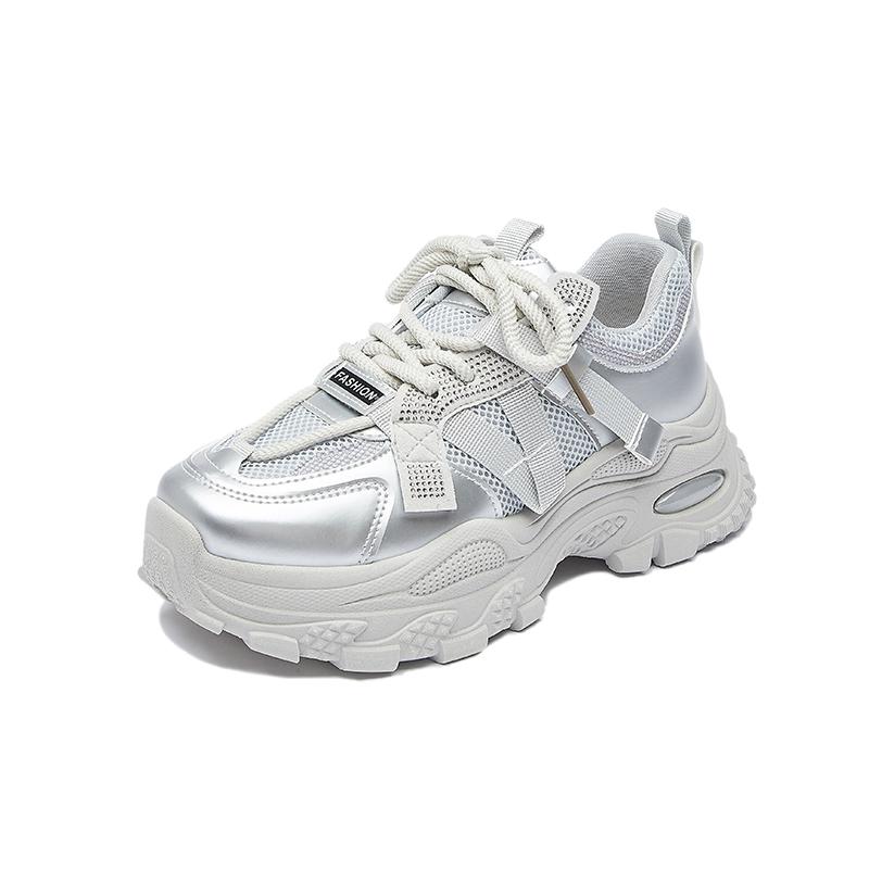 

Fashion New Fashion Women s Shoes Tennis Shoes Breathable Outdoor Plus Size 2025 Summer Mesh Lace Women s Hollow Casual Sneakers Shoes. 35 серебряный