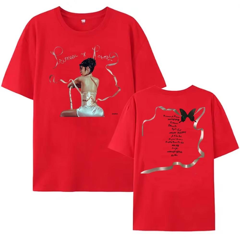 Women Clothing MARINA PRINCESS OF POWER Album Printing T-shirt Summer Cotton Soft Unisex Streetwear T Shirt for Female Graphic