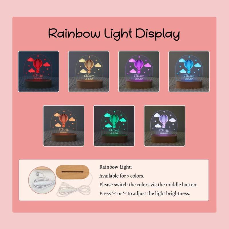 Custom Light Up Pet Memorial Plaque For Dog Cat Personalized Pet Growth Ornament Engrave Pet Info Record Lovely Daily Moment