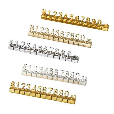 Zinc Alloy 3D Price Tag Gold/Silver Combined Price Tag Changeable Digital Price Tag  Watch Shop