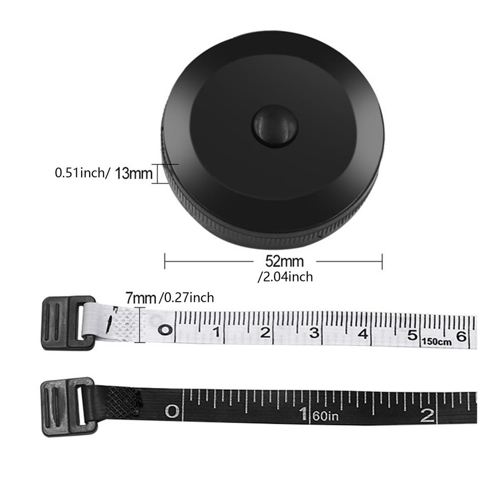 Tape Measure 150cm/60in Double Scale Measuring Tape Portable Clothing Sewing Tools Retractable Soft Boby Measuring Tape