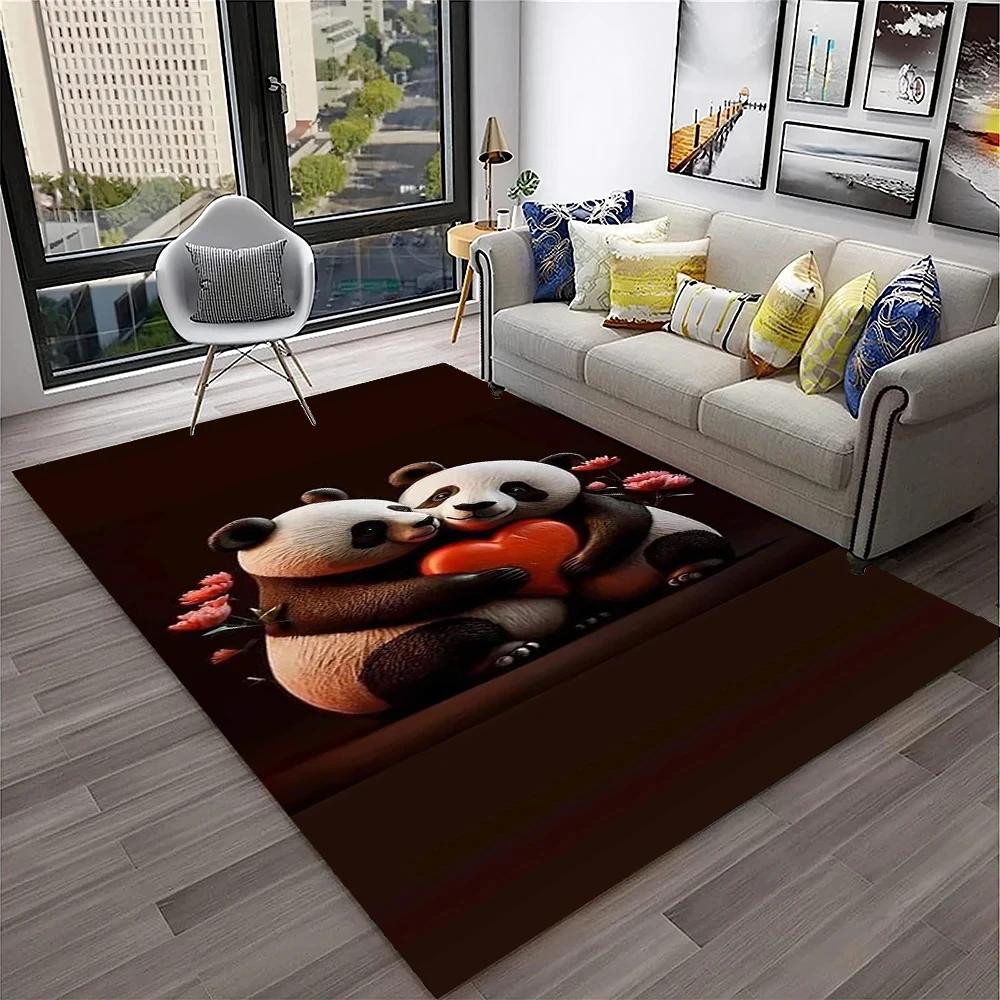 Uroczy dywan panda do sypialni, łazienki, salonu, dekoracja sofy, mata do raczkowania dla dziecka, miękki dywanik z kreskówkowym zwierzęciem, antypoślizgowa mata do zabawy