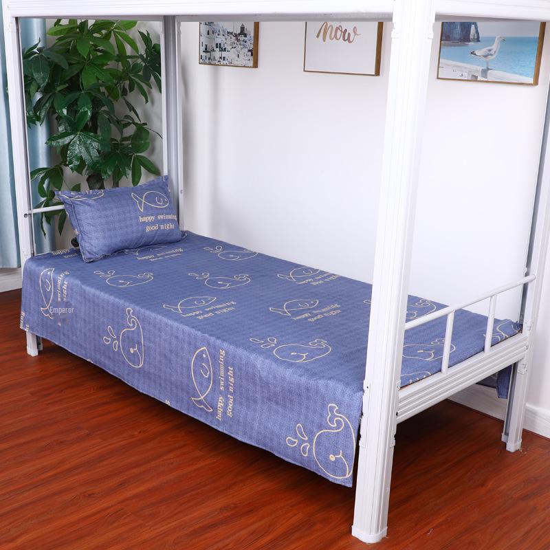 Cotton Dormitory Bedding Set: 3-Piece Quilt Cover and Single Sheet for Student Single Bed.