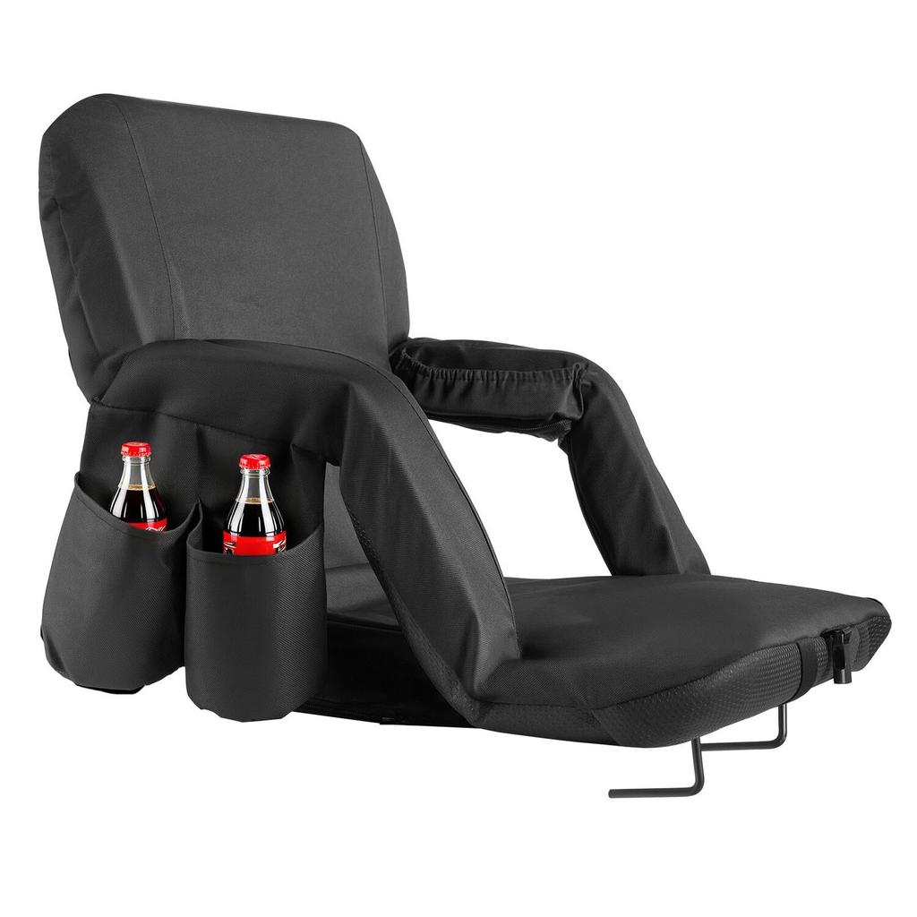 Stadium Seat, 6 Adjustable Angle Bleacher Chair, 69.85mm Cushion Stadium Seat with Back Support and Armrest, Wide Bleacher Chair with Hook Pocket