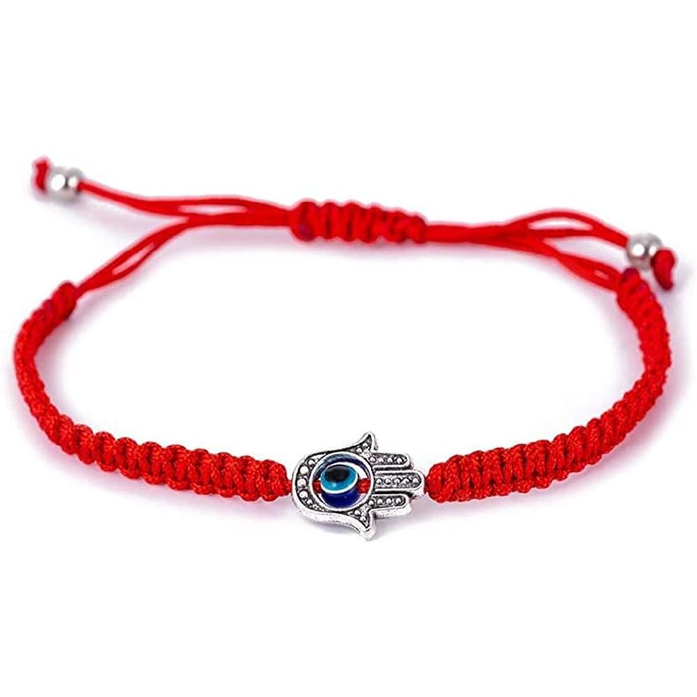 MagiDeal Red String Kabbalah Evil Eye Charm Bracelets for Protection and Luck Adjustable Hand-Woven Red Cord Thread Friendship Bracelet Amulet
