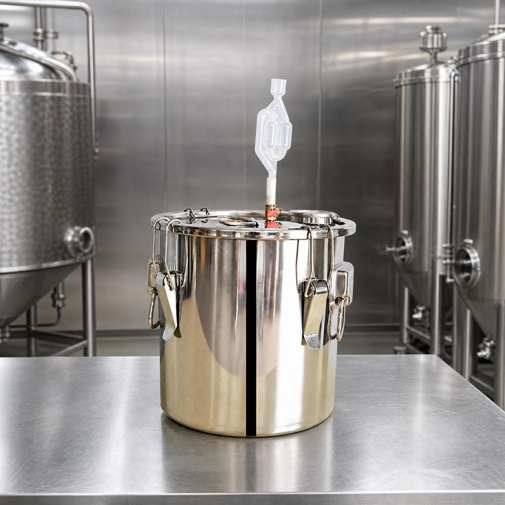 Stainless Steel Barrel with Thermometer Airtight Clamp-Lid Fermentation
