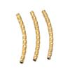 18K Gold Plated Stainless Steel Embossed Colorfast Faceted Tube Beads for DIY Jewelry