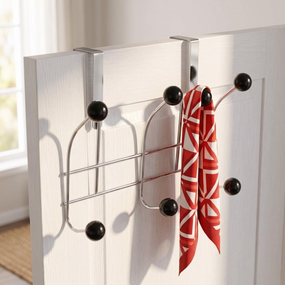 Space-Saving Door Rear Hook Multifunctional Easy Installation Wall-Mounted Hook Elegant Portable Coat Rack Living Room
