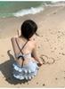 Korean-Inspired Conservative One-Piece Swimsuit with Slimming Cake Skirt - Elegant, Pure Desire Style for Women
