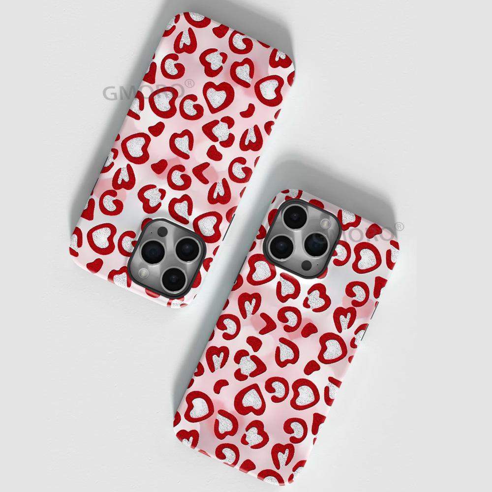 New Heart-shaped Mobile Phone Case Apple Magnetic Case Women's iPhone Mobile Phone Case DIY Mobile Phone Case