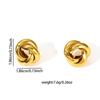 Gold C-Shaped Round Hoop Earrings with Bright Surface, French Light Luxury, High-End Stainless Steel