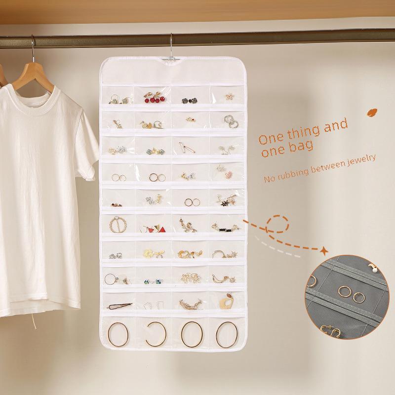Double-Sided Hanging Jewelry Storage Bag with 80 Pockets