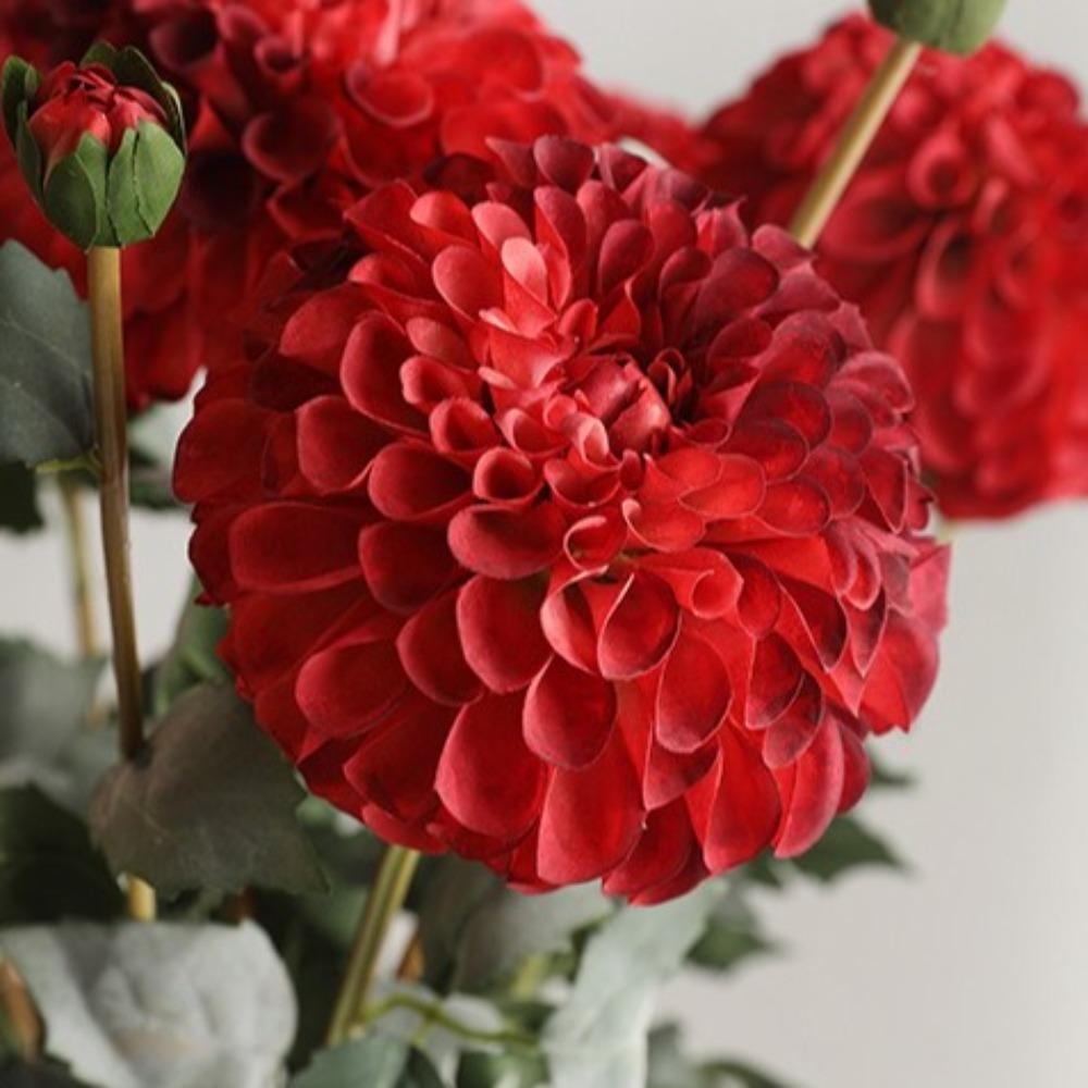 80cm Simulation Dahlia Flowers Real Touch Silk Fake Flowers  Garden Decor