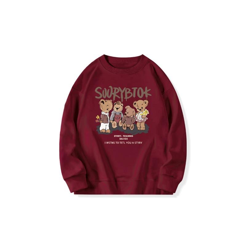 Autumn Winter O Neck Loose Casual Cartoon Printing Sweatshirt Women Long Sleeve Simple All-match Pullover Top