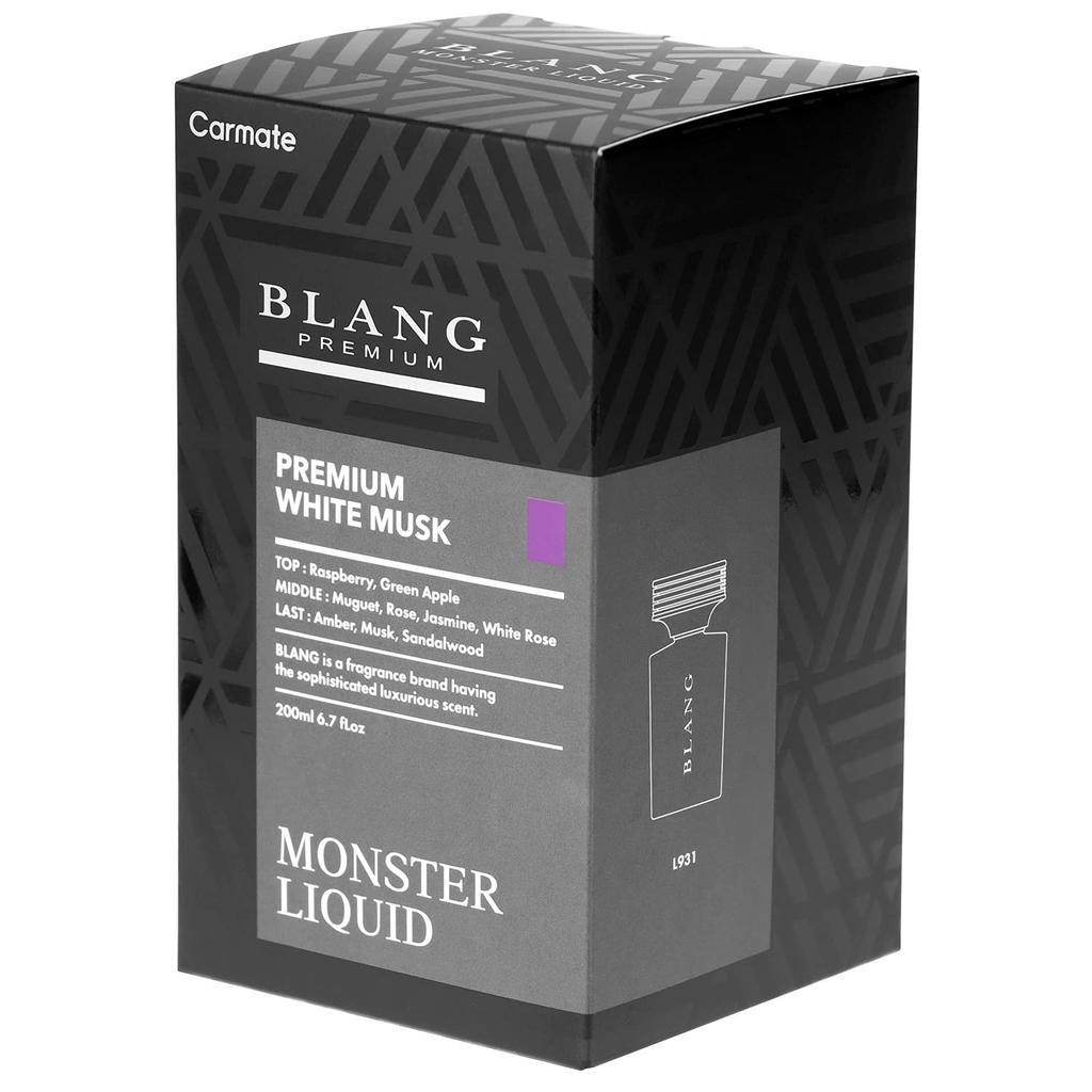 CARMATE BLANG Car Air 4x Monster Premium White Large L931 Freshener, Liquid, Musk, 200ml, Capacity,