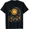 Mystic Sun and Moon Woman Mystical Flowers Aesthetic T-Shirt(2)