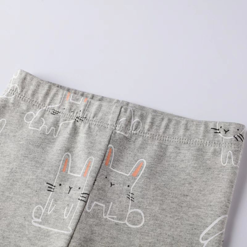 Children's Gray Rabbit Pure Cotton Cartoon Stretch Leggings