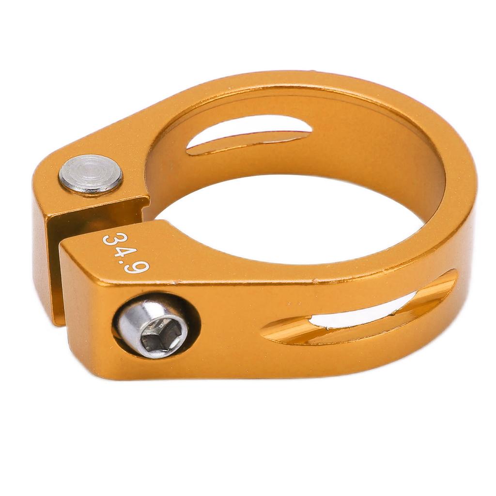 Bike Seat Post Clamp Aluminium Alloy Mountain Bike Quick Release Seatpost Collar for Cycling EnthusiastsGold