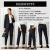 Pantsuit Collarless Tailored Tapered Business Suit Tailored BLACK Women's Set, Jacket, Washable, Odor-Eliminating Tape, Pants, (M, Type, (03))