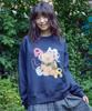 AMBLER Winter Puppy Applique Embroidery Sweatshirt Amm1313 (Navy)
