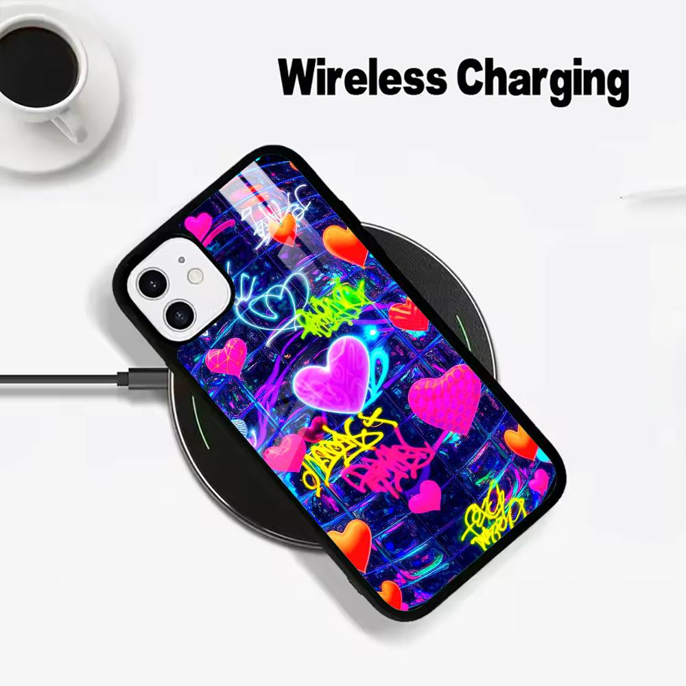 

Cool -Colorful Graffiti Wireless charging phone case compatible with iPhone 17/16/15/14/13/12/11 iPhone17ProMax