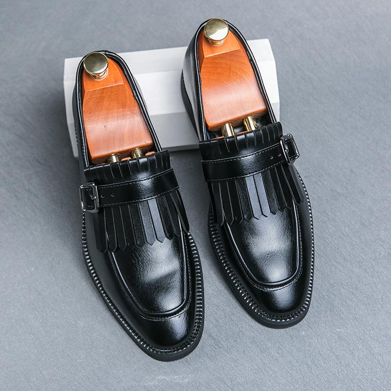 Fashion Men's Formal Leather Shoes British Style Oxford Loafers Pointed Toe Breathable Non-Slip Business Dress Wedding Office Green Shoe