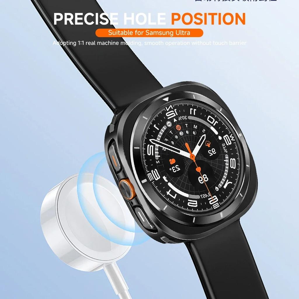 Lyxigt Aluminiumfodral för Samsung Galaxy Watch Ultra 47mm Metallskydd Skärmskydd för samsung galaxy 7 ultra 47 Tillbehör