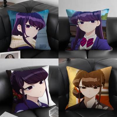 1pc Anime Character Komi Shouko Pillow Case Fashion Square Pillowcase Bedroom Sofa Room Ins Decoration Leisure