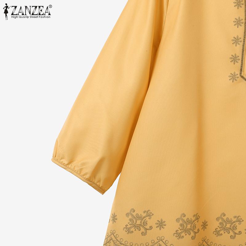 ZANZEA Women Long Sleeve Print Blouse and Pants Casual Two Piece Suit Sets