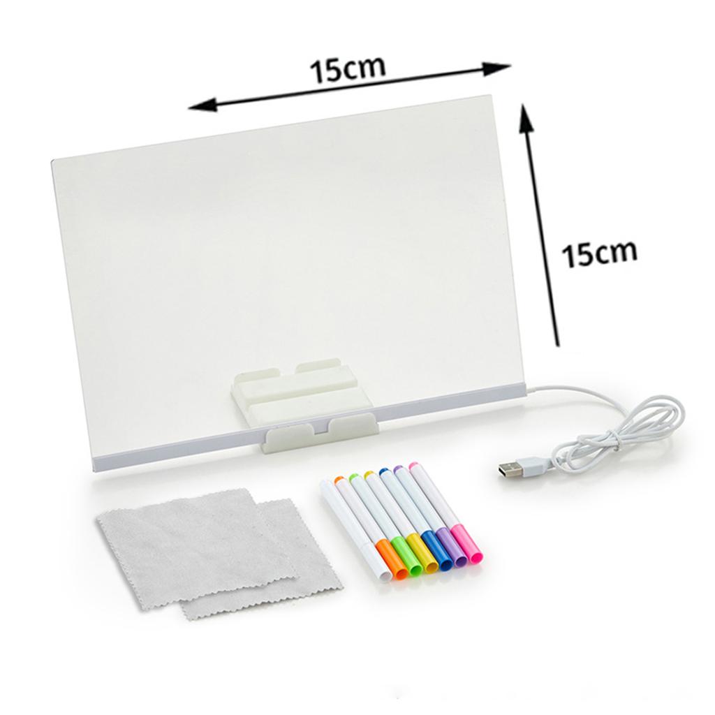 DIY Handwritten Luminous Night Light Erasable Message Board Atmosphere Light Acrylic Painting Board Stall Display Board